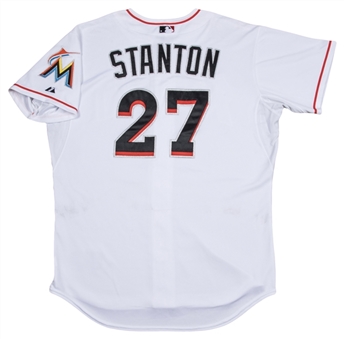 2015 Giancarlo Stanton Game Used Miami Marlins Home Jersey Worn on 05/19/2015 - Home Run Jersey! - 166th Career Home Run (MLB Authenticated)